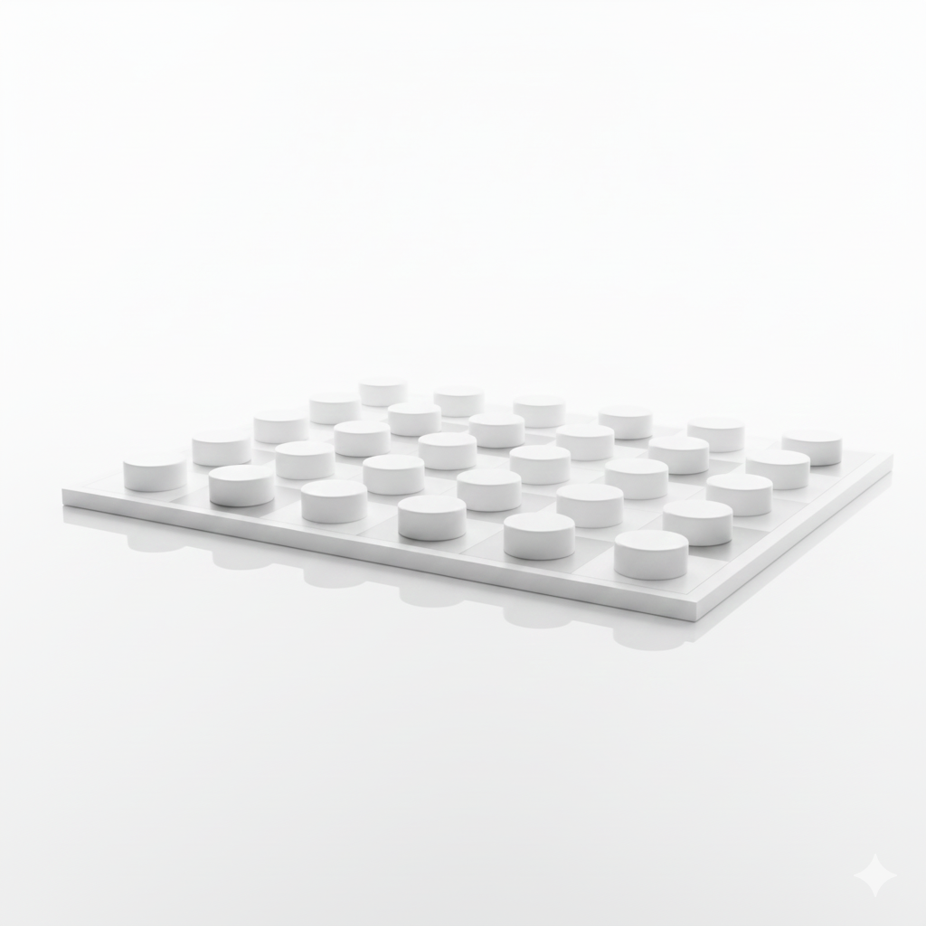 A checkers board mid-game